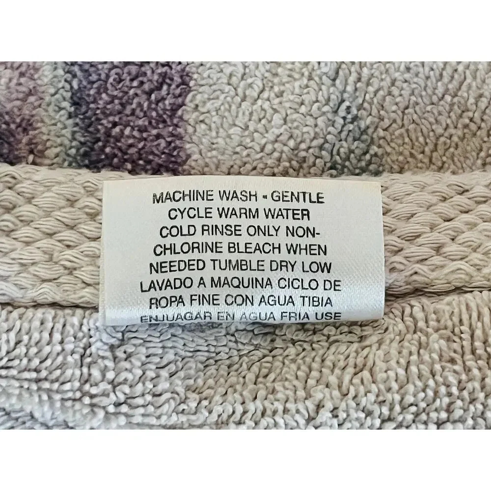 Croscill Bath Body Towel 80s Pastel Pink Green Geometric Abstract Shabby Chic Br